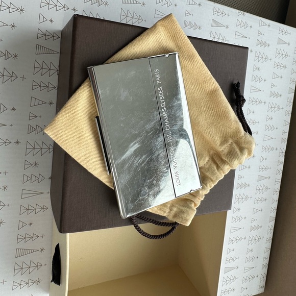 LOUIS VUITTON M65227 Porte Cult Card Case Metal Silver USED - Picture 4 of 10